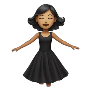 Girl dress in black dancing with the eyes closed sticker