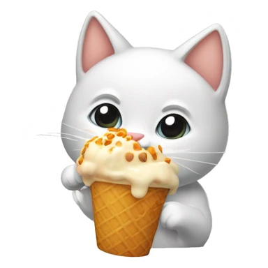 Un gato naranjo comiendo helado  sticker