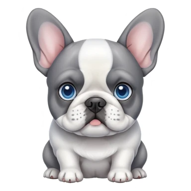 Bulldog francese bianco e grigio con occhi azzurri  sticker