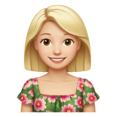 Blonde woman wearing floral dress sticker