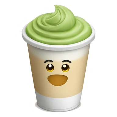 Matcha latte in a plastic cup  sticker