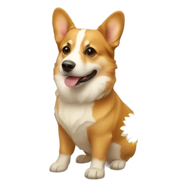 Sunflower and corgi sticker