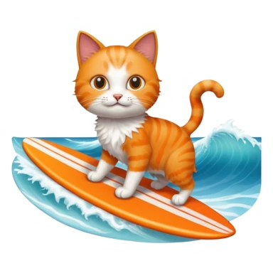 cat is surfing sticker
