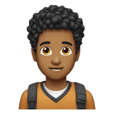 Chico Adolescente pelo negro arriba rizado sticker