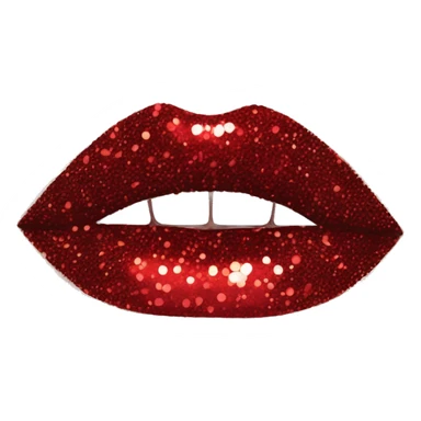 Red ombre lip gloss with a lot of glitter sticker