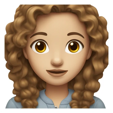 Cute it girl with wavy brown hair and brown eyes and white skin tone  sticker