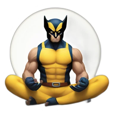 Wolverine doing a meditation sticker