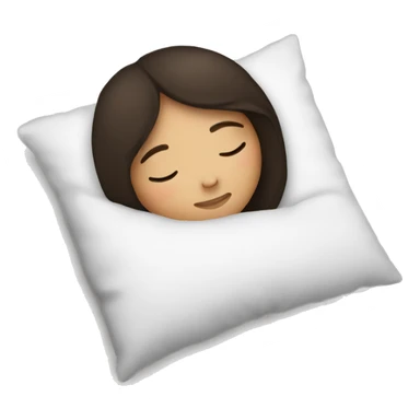 A brunette girl sleeps on a pillow sticker