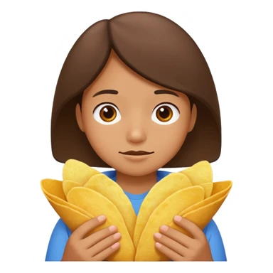 a potato chip sitting on the shoulder of a student sticker