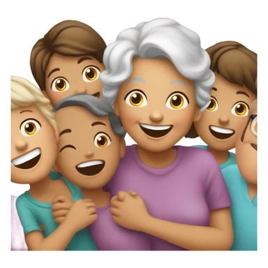grandma playing with kids sticker