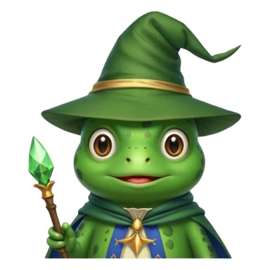 cute frog wizard sticker