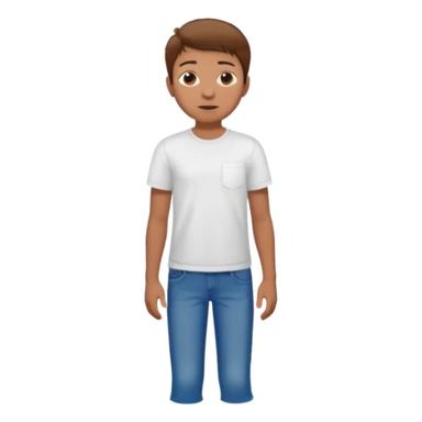 Make in Apple style a boy with brown hair stay in latoo sticker