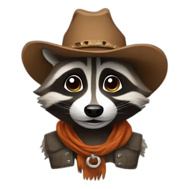 raccoon cowboy sticker