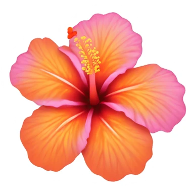 pink and orange hibiscus flower sticker