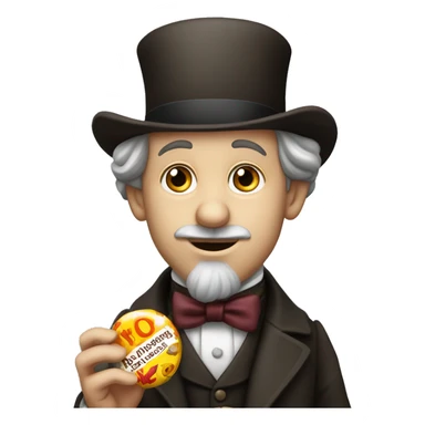 Charles Dickens holds a candy in his hand sticker