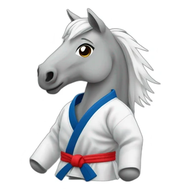 Horse wearing grey Jiu-Jitsu gi sticker