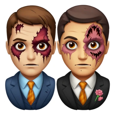 dc two face one half normal face other half burnt sticker