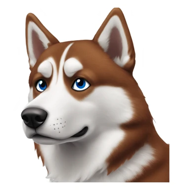 Rusty red husky with one brown eye and one blue eye sticker