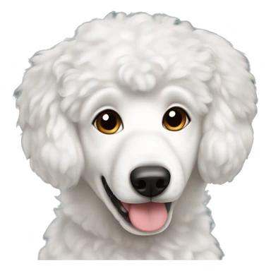 white Husky poodle floppy ears sticker