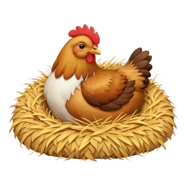 Chicken sleeping on a haystack  sticker