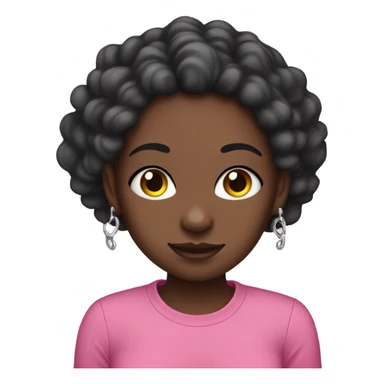 dark-skinned girl with piercings and pink shirt sticker