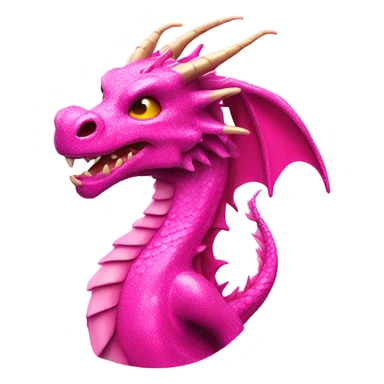 Hot pink glitter dragon breathing light pink fire  sticker