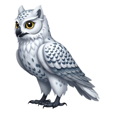 Scaly beaked beaky Gryphon-Griffin-Snow-Leopard-Arctic-Fox-Arctic-Wolf-Snowy-Owl-fusion-hybrid-animal-creature, full body sticker