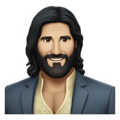 Kayvan Novak traditional clothes long hair very long beard sticker
