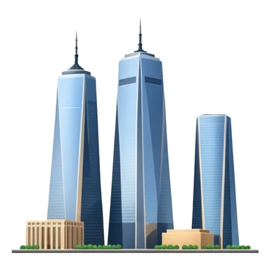 simple and recognizable emoji of the two towers of the World Trade Center, no other buildings, neutral background sticker