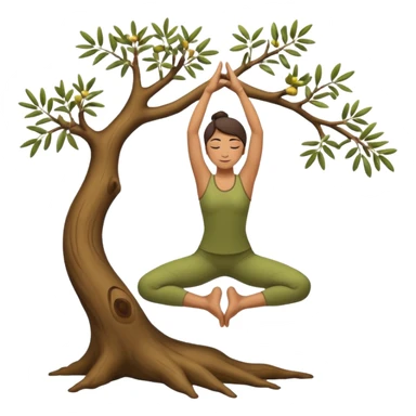 icon on the theme of yoga classes. image of a person in tree asana pose sticker
