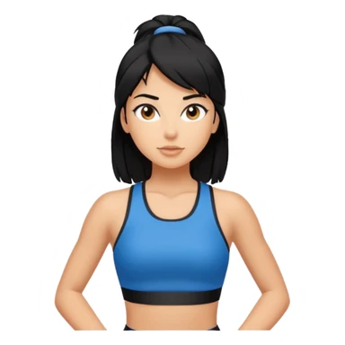 sporty girl black hair sticker