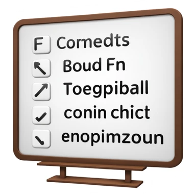 Board showing written  ®️f-07 sticker