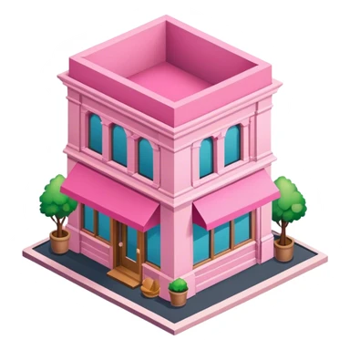 Isometric pink bookshop  sticker