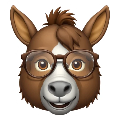 Donkey with glasses sticker