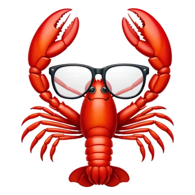 Lobster with glasses sticker