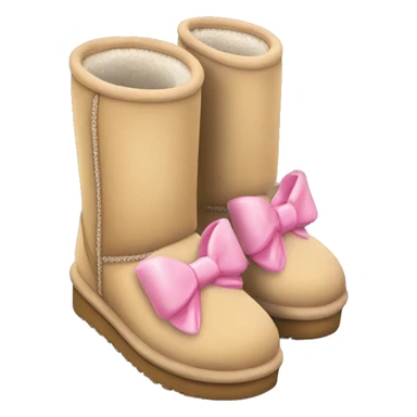 mini platform uggs with pink bow in the back sticker
