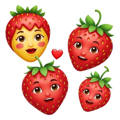 strawberry 🍓 and red kiss 💋 fashioned stylish little emoji for “slay” reaction sticker