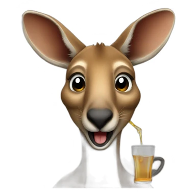 Kangaroo drinking alcohol sticker