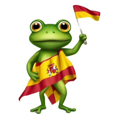 frog holding Spain flag sticker