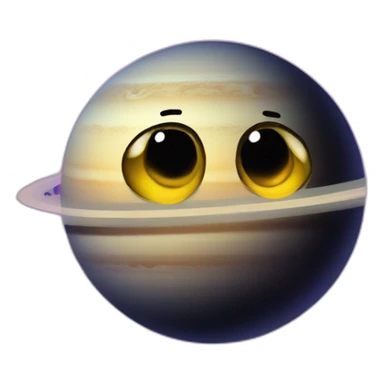 planet Saturn with a cartoon face with rolling eyes sticker