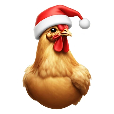 chicken with santa hat sticker