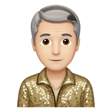 Jeremy Slate, Actor (1926-2006) with gray-brown hair, beige sequin outfit sticker