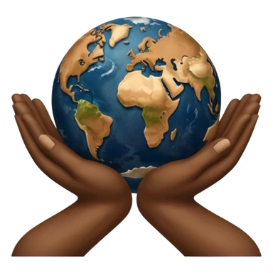 simple Beige hands holding simple earth sticker