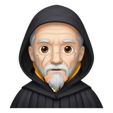old wizard with black robe and cracked skin sticker