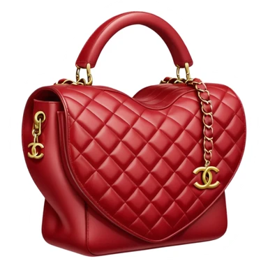 chanel heart dark red color bag sticker