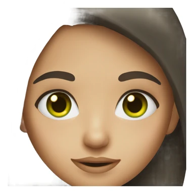 brunette girl with green eyes sticker