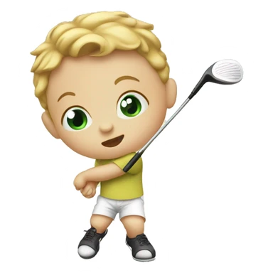 Baby swinging golf club sticker
