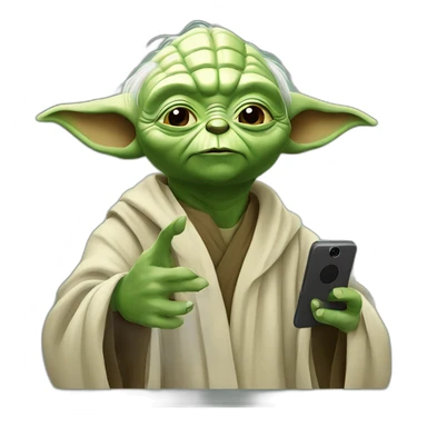 Yoda taking a selfie sticker