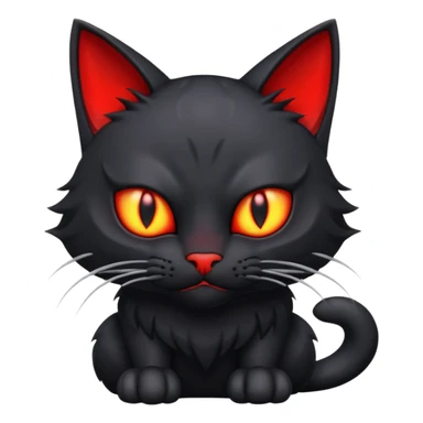 A 3D demoniac cat sticker