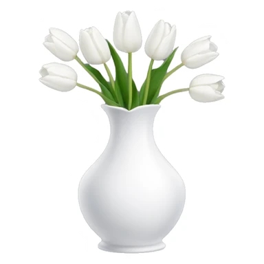 White tulips vase sticker